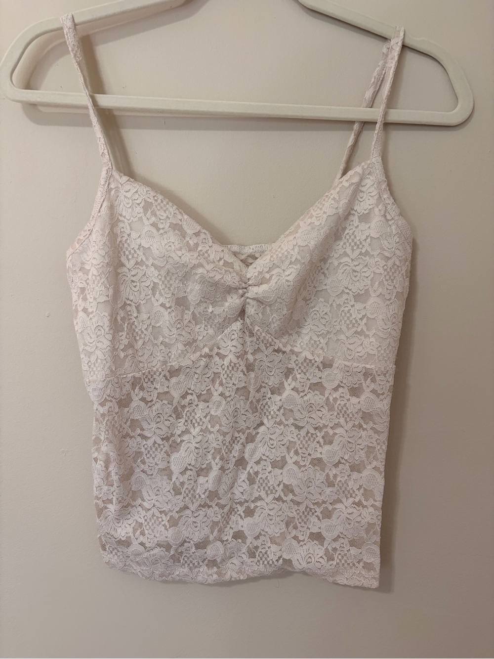 Lace Spaghetti Strap Cami in Light Blush